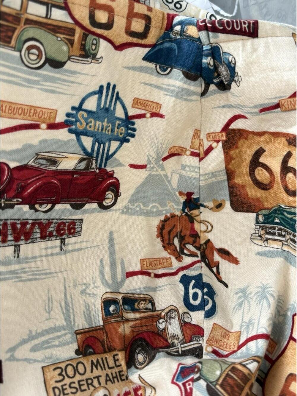 Handmade Route 66 Tote Bag Retro Vintage Car Americana Travel Shoulder Purse - Picture 7 of 9